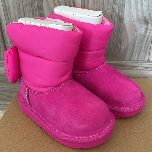 UGG NWT pink bailey bow maxi boots, baby girl size 7. - Picture 3 of 9